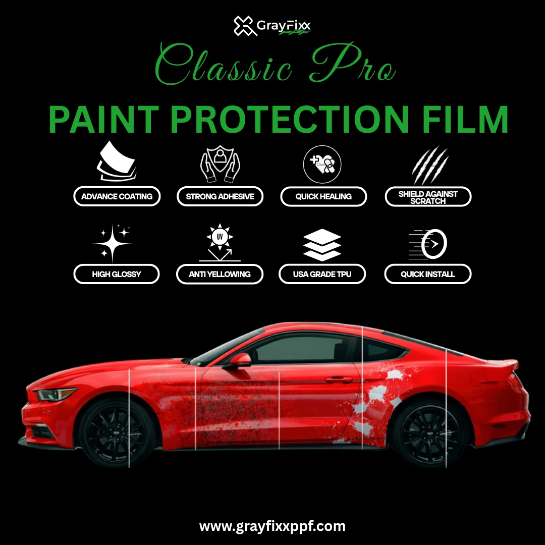 Classic Pro PPF Roll for Cars – 7.5 Mil Clear Gloss TPU Paint Protection Film